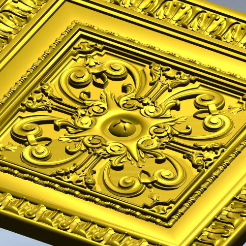 Florentine Square Rosette - STL 3D model for CNC carving
