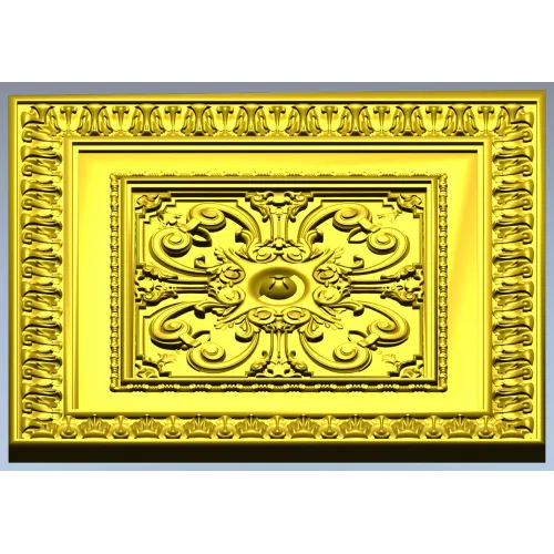 Florentine Square Rosette - STL 3D model for CNC carving