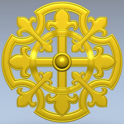 Gothic Fleur Rosette - STL 3D model for CNC carving