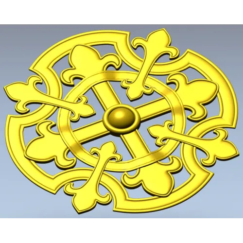 Gothic Fleur Rosette - STL 3D model for CNC carving