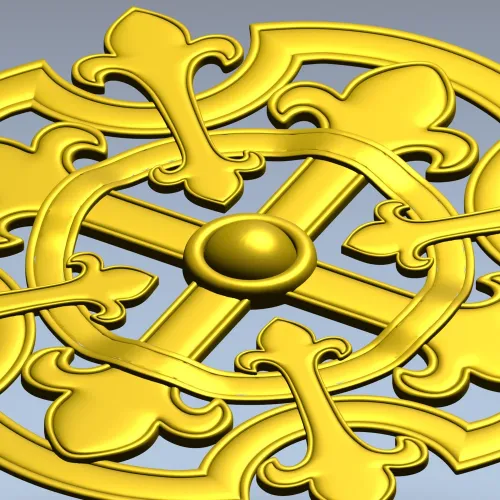 Gothic Fleur Rosette - STL 3D model for CNC carving