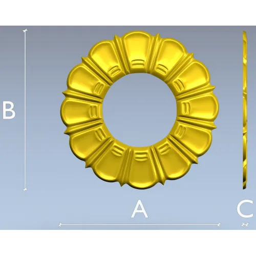 Sunburst Rosette - STL 3D model for CNC milling