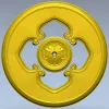 Круглая декоративная розетка с четырёхлепестковым узором - STL для ЧПУ