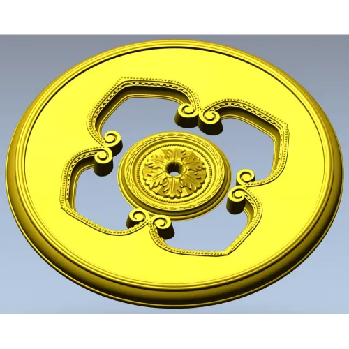 Круглая декоративная розетка с четырёхлепестковым узором - STL для ЧПУ