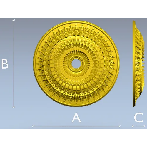 Круглая декоративная розетка для ЧПУ - STL файл для фрезерной резьбы