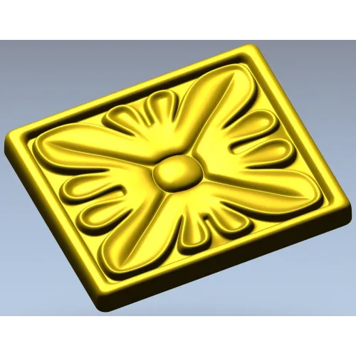 Square Floral Rosette STL for CNC Routing