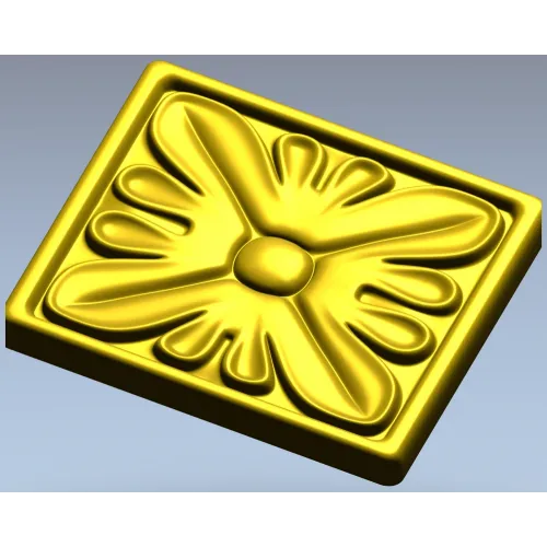 Square Floral Rosette STL for CNC Routing