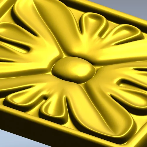 Square Floral Rosette STL for CNC Routing