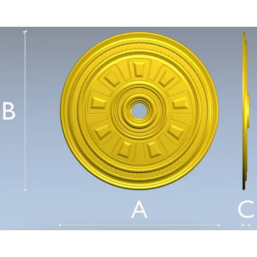 Ceiling Rosette STL - Classical Sunburst Medallion
