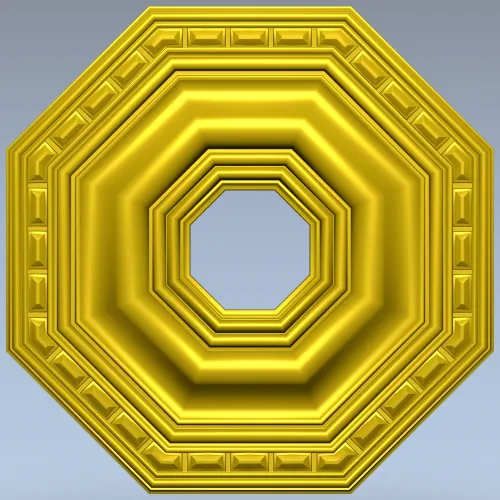 Octagonal Stepped Rosette STL for CNC