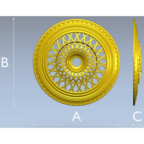 Lattice Sun Rosette - STL 3D model for CNC carving