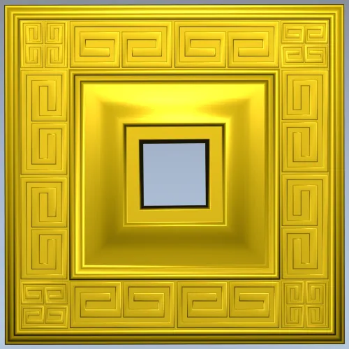Square Meander Rosette STL for CNC