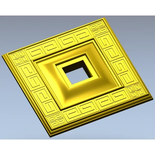 Square Meander Rosette STL for CNC