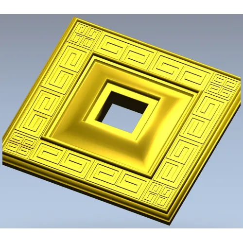 Square Meander Rosette STL for CNC