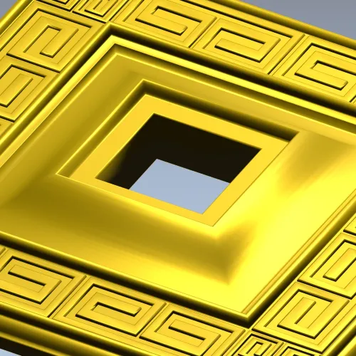 Square Meander Rosette STL for CNC