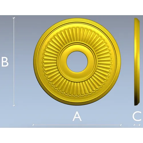 Sunray Rosette - 3D STL model for CNC carving