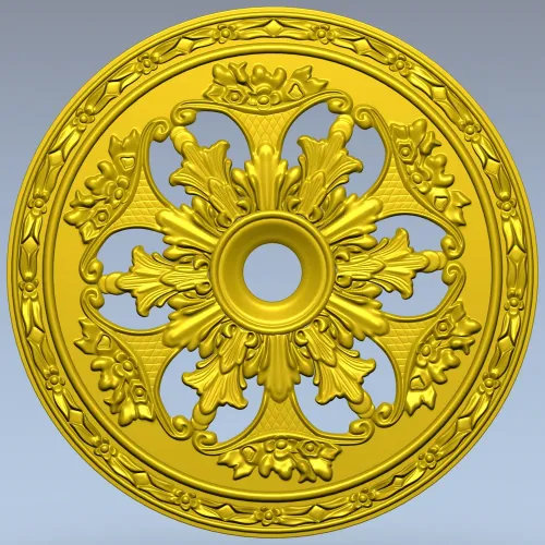 Acanthus Sun Rosette - STL 3D model for CNC milling