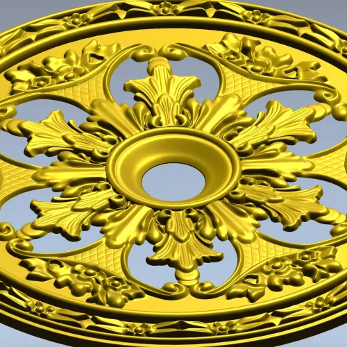 Acanthus Sun Rosette - STL 3D model for CNC milling