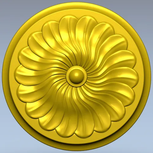 Spiral Petal Rosette - STL 3D model for CNC