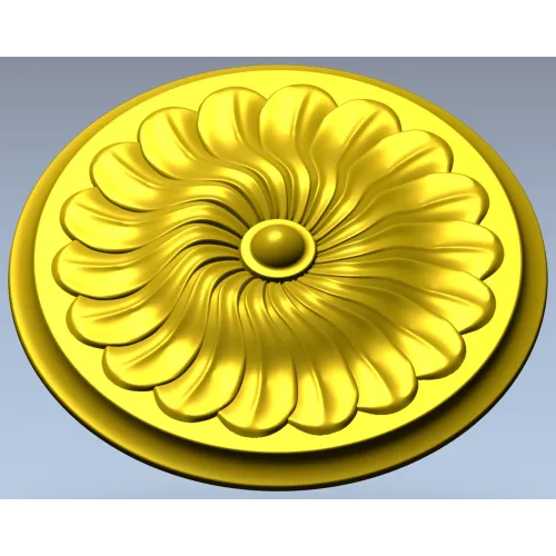 Spiral Petal Rosette - STL 3D model for CNC