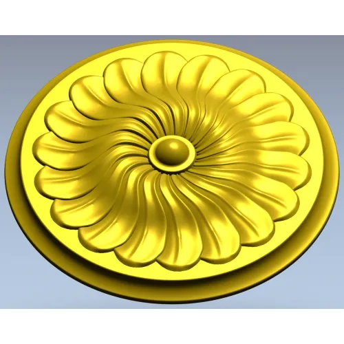 Spiral Petal Rosette - STL 3D model for CNC