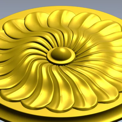 Spiral Petal Rosette - STL 3D model for CNC