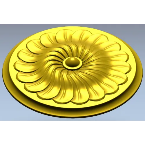 Spiral Petal Rosette - STL 3D model for CNC