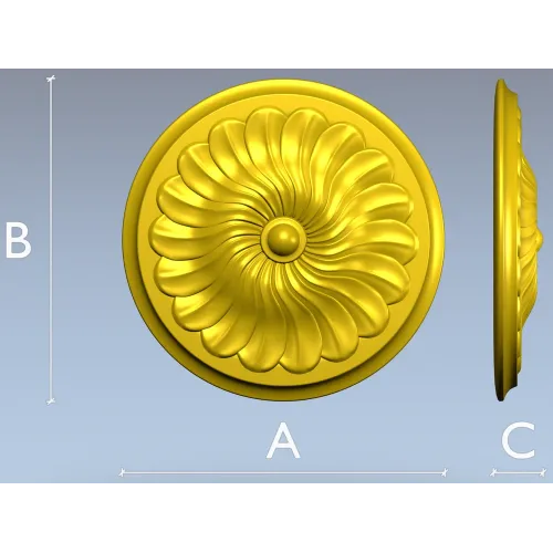Spiral Petal Rosette - STL 3D model for CNC