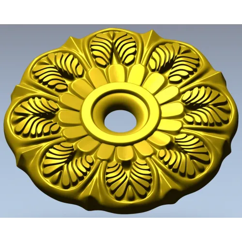 Sunleaf Rosette - high-detail STL 3D model for CNC milling