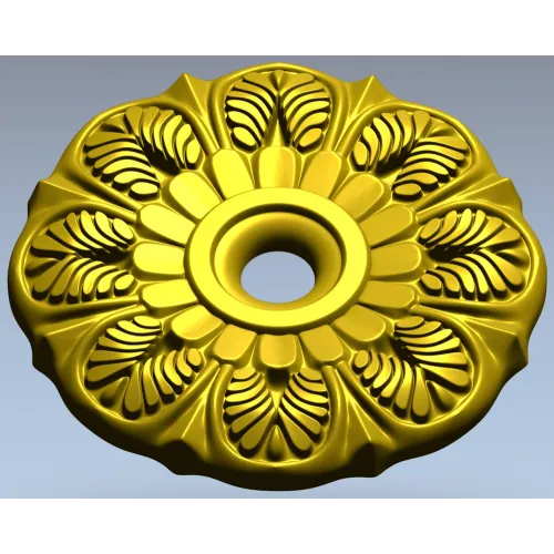 Sunleaf Rosette - high-detail STL 3D model for CNC milling