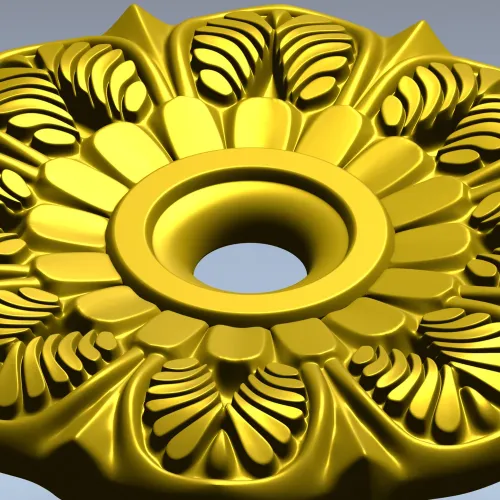 Sunleaf Rosette - high-detail STL 3D model for CNC milling