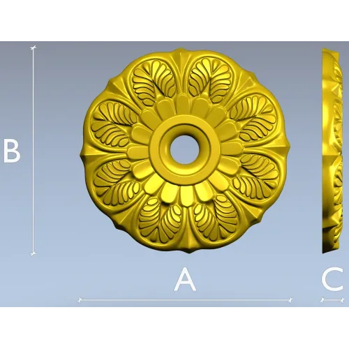 Sunleaf Rosette - high-detail STL 3D model for CNC milling