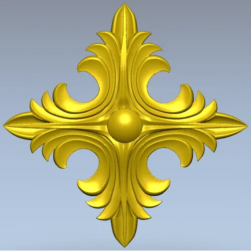 Acanthus Diamond Rosette - STL 3D model for CNC router
