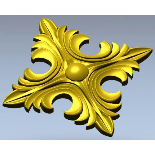 Acanthus Diamond Rosette - STL 3D model for CNC router