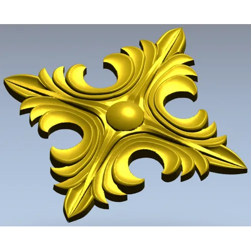 Acanthus Diamond Rosette - STL 3D model for CNC router