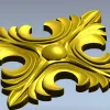 Acanthus Diamond Rosette - STL 3D model for CNC router