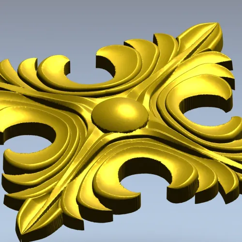Acanthus Diamond Rosette - STL 3D model for CNC router