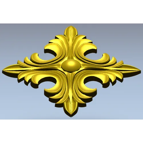 Acanthus Diamond Rosette - STL 3D model for CNC router