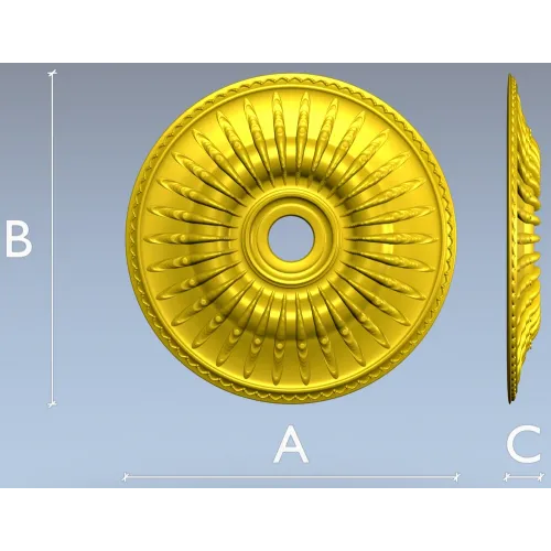 Auric Sun Rosette - STL 3D model for CNC