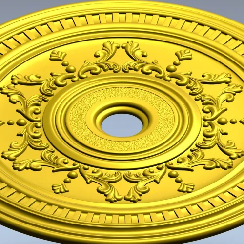 Ornate Circular Rosette STL 3D Model for CNC