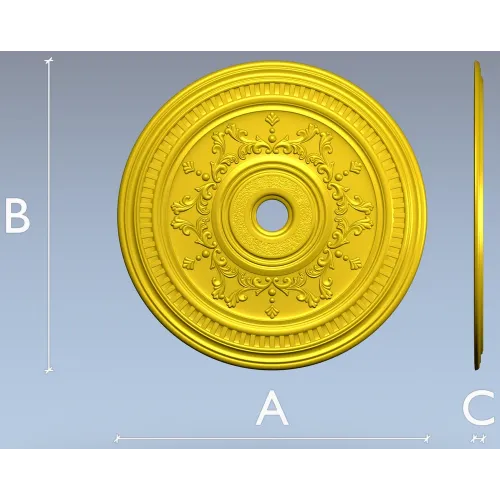 Ornate Circular Rosette STL 3D Model for CNC