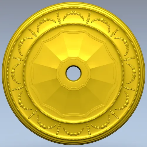 Ceiling Rosette STL - Laurel Medallion 3D Model for CNC
