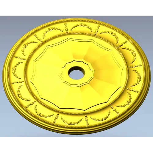 Ceiling Rosette STL - Laurel Medallion 3D Model for CNC