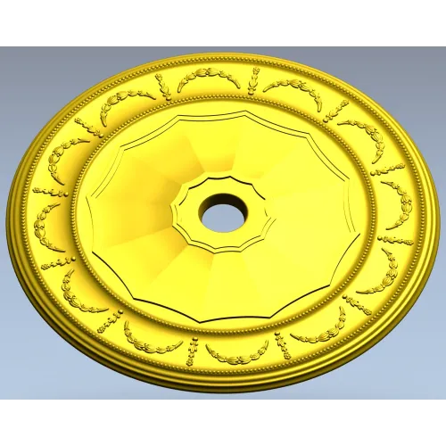 Ceiling Rosette STL - Laurel Medallion 3D Model for CNC