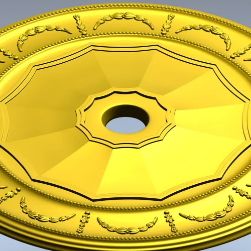 Ceiling Rosette STL - Laurel Medallion 3D Model for CNC