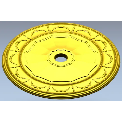 Ceiling Rosette STL - Laurel Medallion 3D Model for CNC