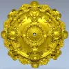 Классическая круглая розетка в высоком рельефе - STL модель для ЧПУ