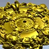 Классическая круглая розетка в высоком рельефе - STL модель для ЧПУ