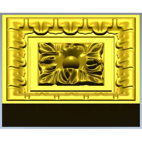 Square Floral Rosette STL for CNC Milling