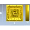 Square Floral Rosette STL for CNC Milling